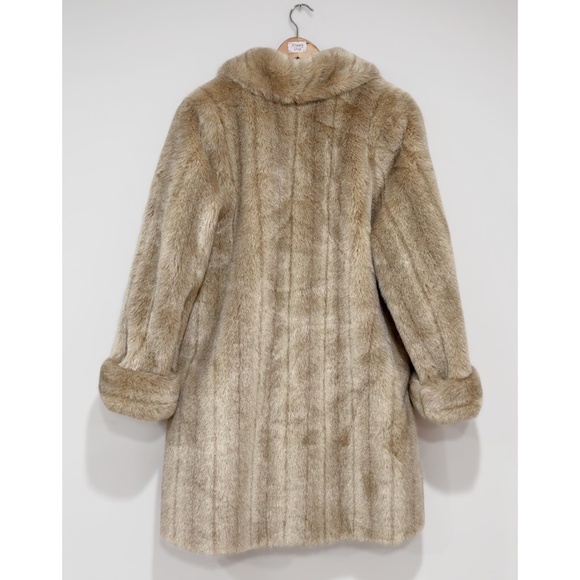 Alpine Studio Women's Beige/Tan Faux Fur Coat Size Small - Picture 3 of 9